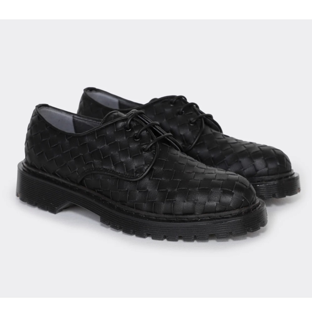 Good Guys Don’t Wear Leather James Woven Vegan Leather Oxford Shoes
